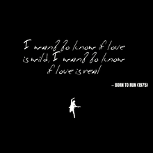 I want to know if love is wild, I want to know if love is real - Born to Run