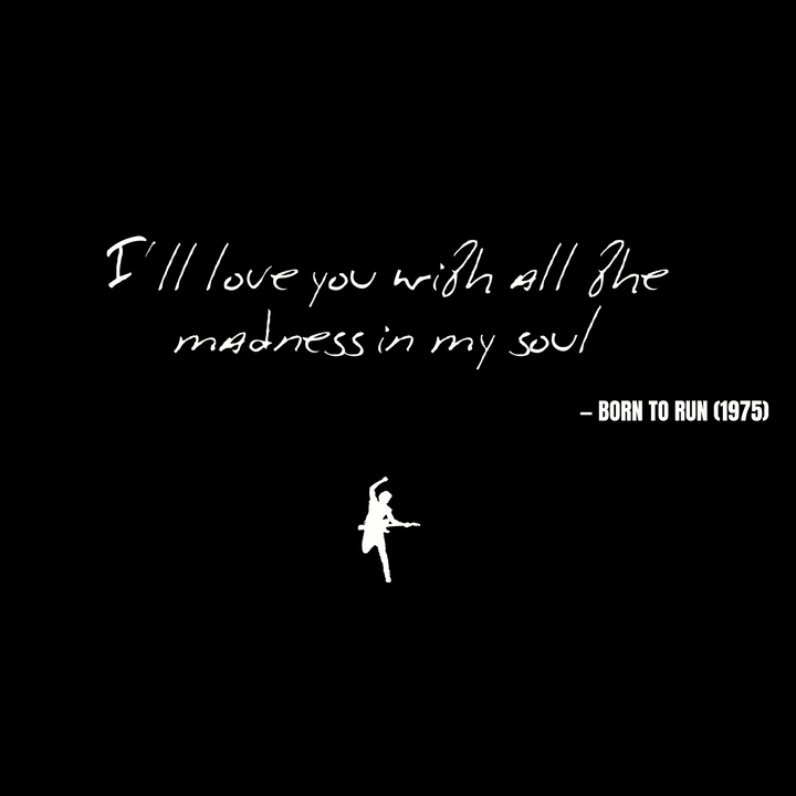 I'll love you with all the madness in my soul - Born to Run