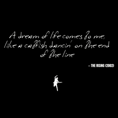 A dream of life comes to me, like a catfish dancin' on the end of the line - The Rising