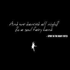 And we danced all night to a soul fairy band - Spirit in the Night